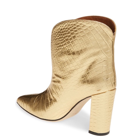 PARIS TEXAS Metallic Gold Croc Embossed Booties 40 - Picture 9 of 11
